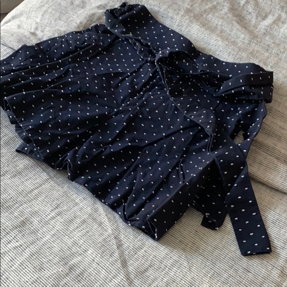 Polka-dot baby and white crew high waisted shorts